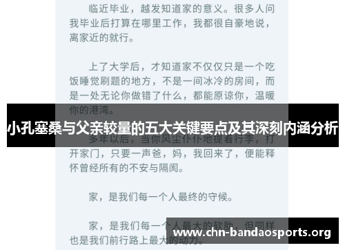 小孔塞桑与父亲较量的五大关键要点及其深刻内涵分析